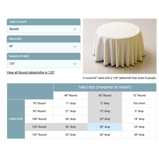 Ivory Round Tablecloth 120"