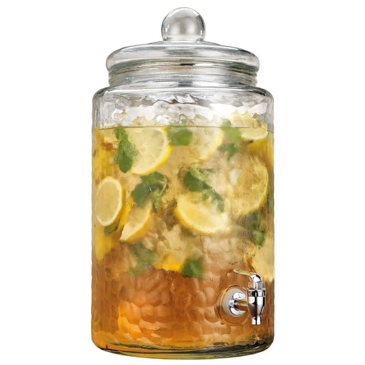 Hammered Glass Beverage Dispenser – 3 Gallon