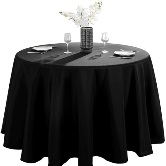 Black Round Tablecloth 120 Inches
