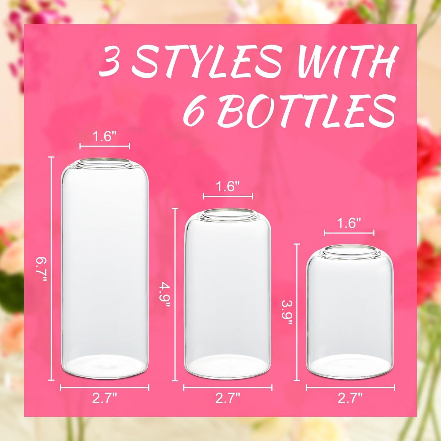 Glass Bud Vases - Set of 6