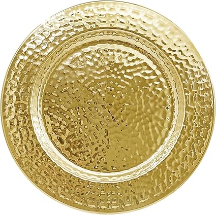 Gold Hammered Stainless Steel Charger - 13"