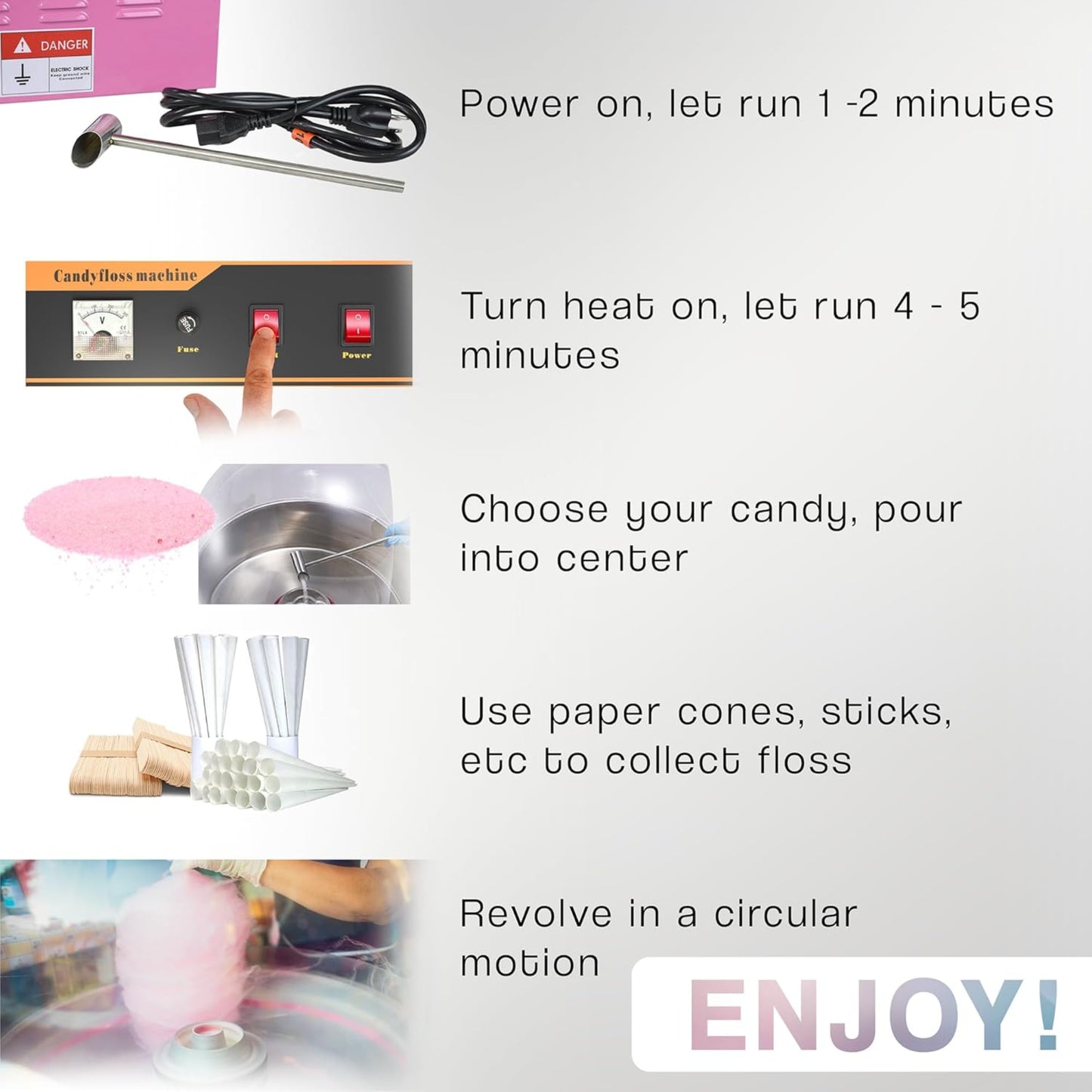 Cotton Candy Machine with Cover