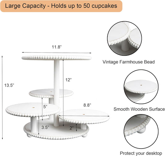 Four-Tier Beaded Cake & Cupcake Stand