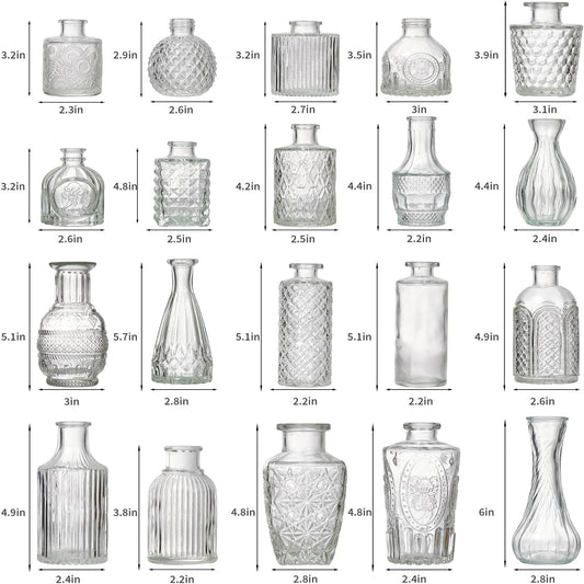 Vintage Glass Bud Vases - Set of 20