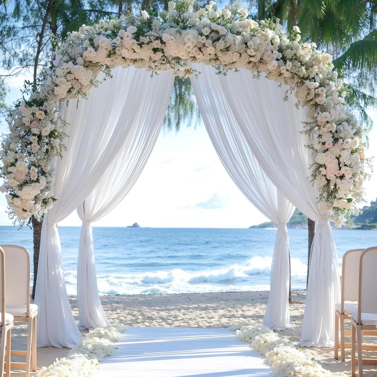 White Wedding Arch Draping Fabric – 1 Panel (28" x 19 ft)