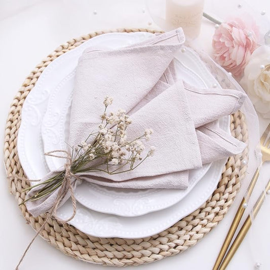 Natural Cotton-Linen Napkins - Set of 12