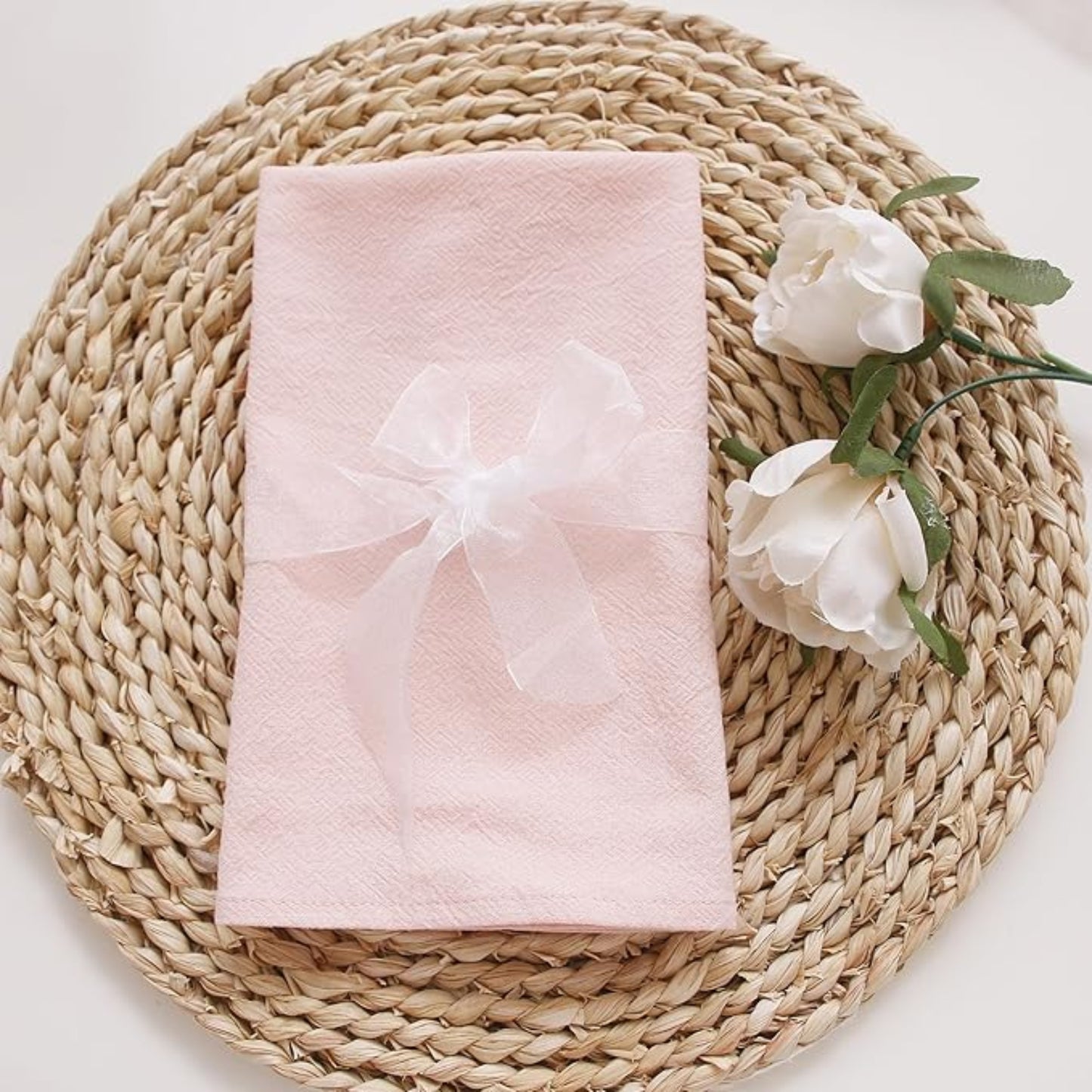 Light Pink Cotton-Linen Napkins - Set of 12