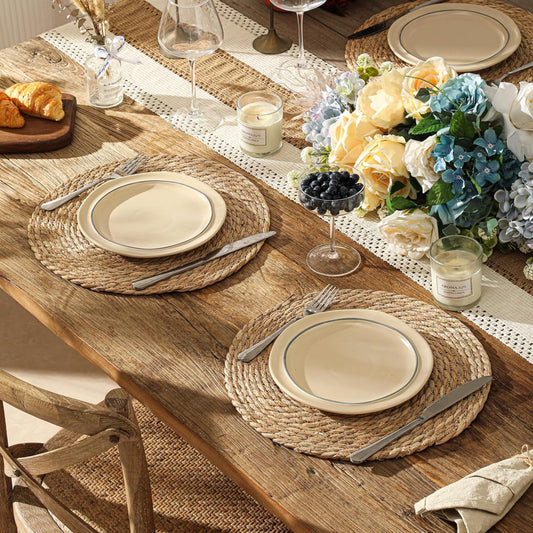 Round Woven Rattan Charger Placemats – 13.5"