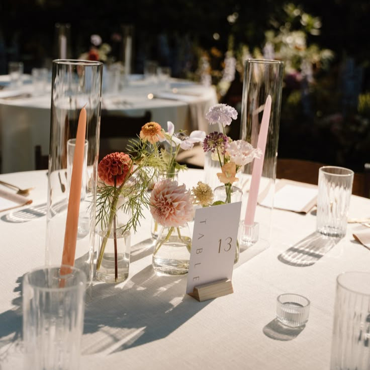 Glass Bud Vases - Set of 6