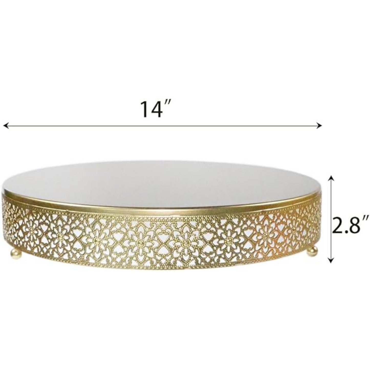 Vintage Gold Cake Stand 14"