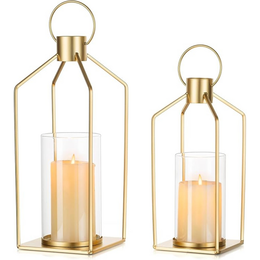 Set of 2 Gold Lanterns