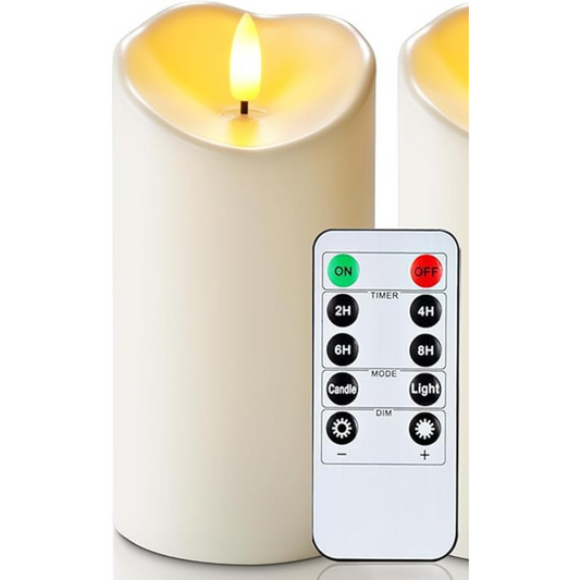 Flameless 6"x3" LED Candle with Remote