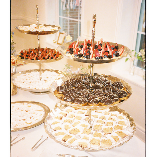 Three Tiered Silver Tray Stand