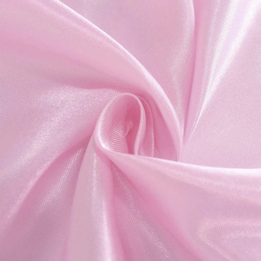 Pink Rectangular Tablecloth Satin 90" x 132"