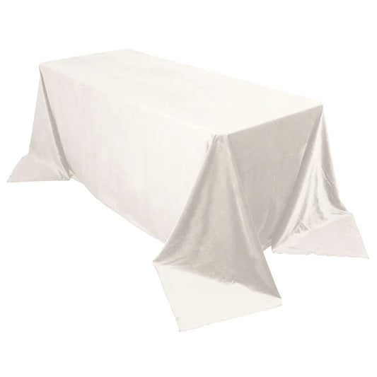 Ivory Rectangular Tablecloth Velvet 90" x 132"
