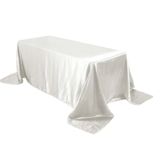 Ivory Rectangular Tablecloth Satin 90" x 132"