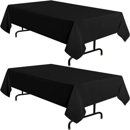 Black 8 Foot Rectangle Tablecloth