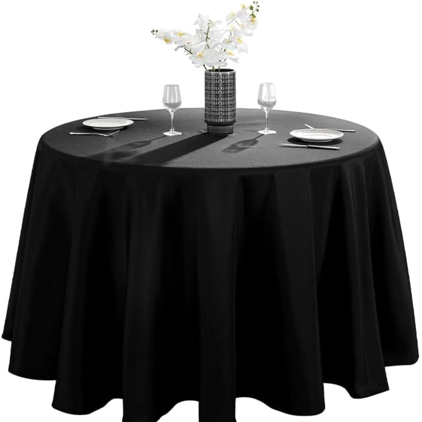 Black Round Tablecloth 120 Inches