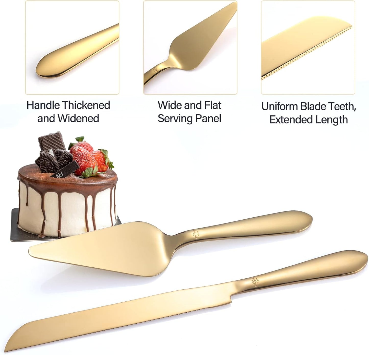 Gold Cake Cutting Set