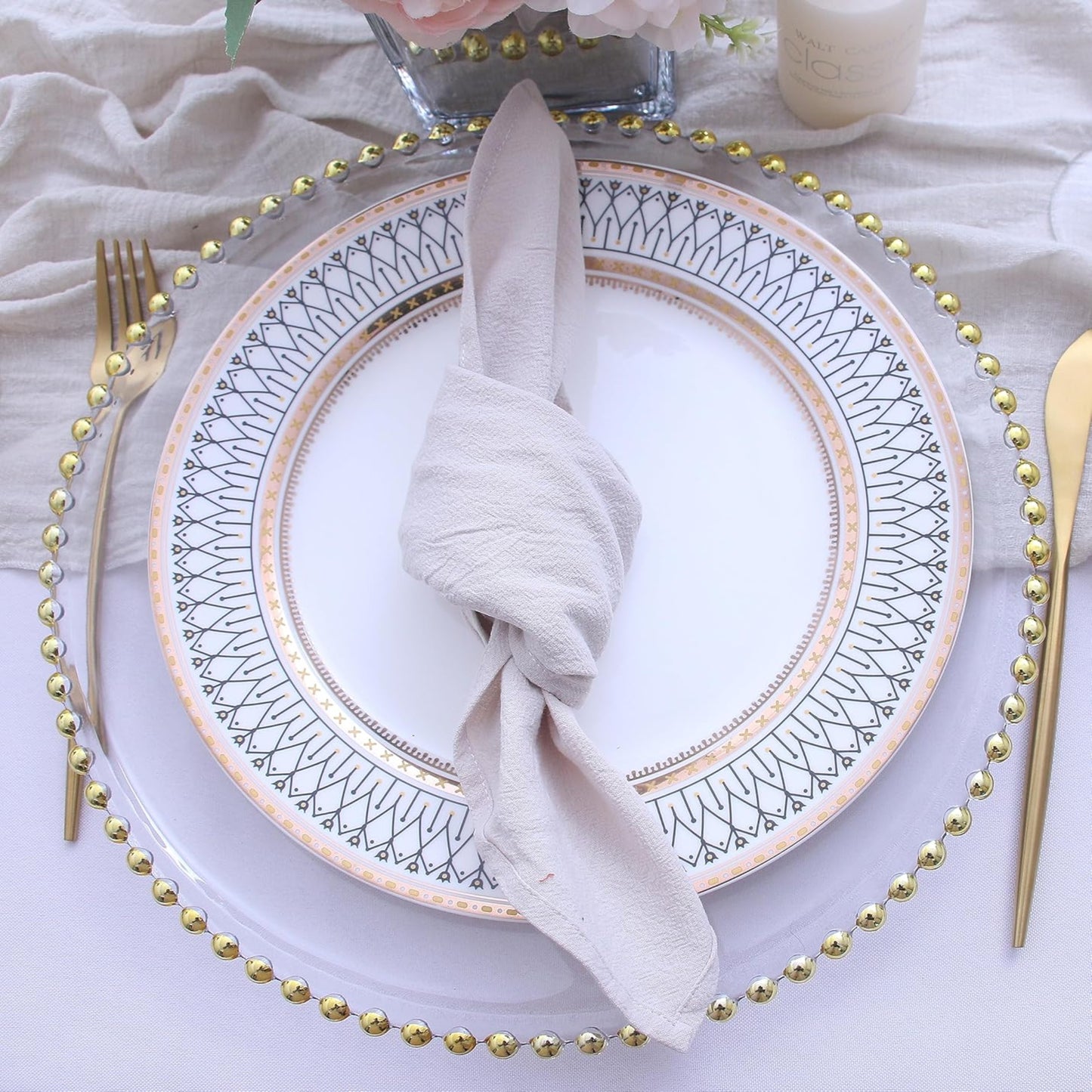 Natural Cotton-Linen Napkins - Set of 12