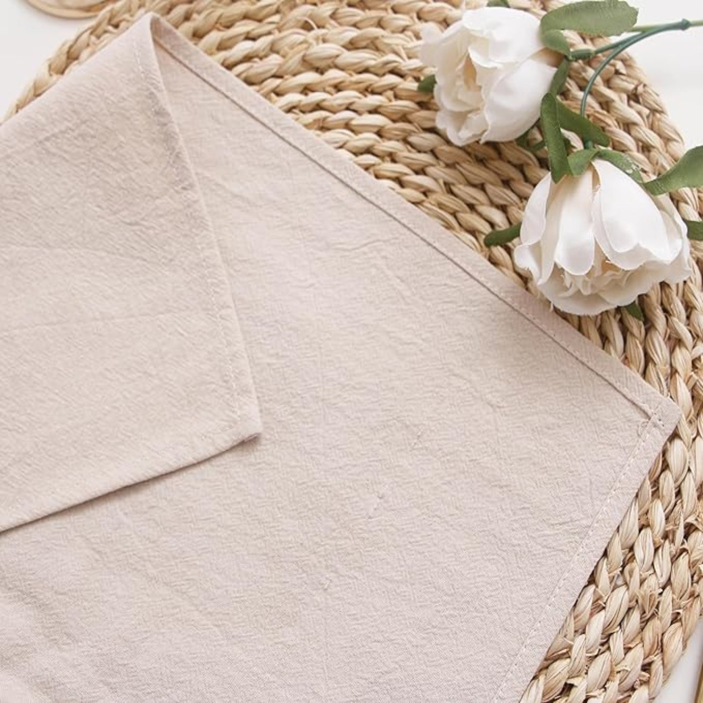 Champagne Cotton-Linen Napkins - Set of 12