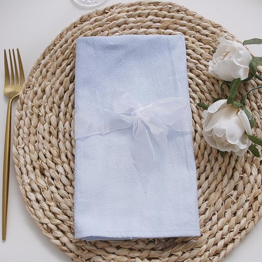 Blue Cotton-Linen Napkins - Set of 12