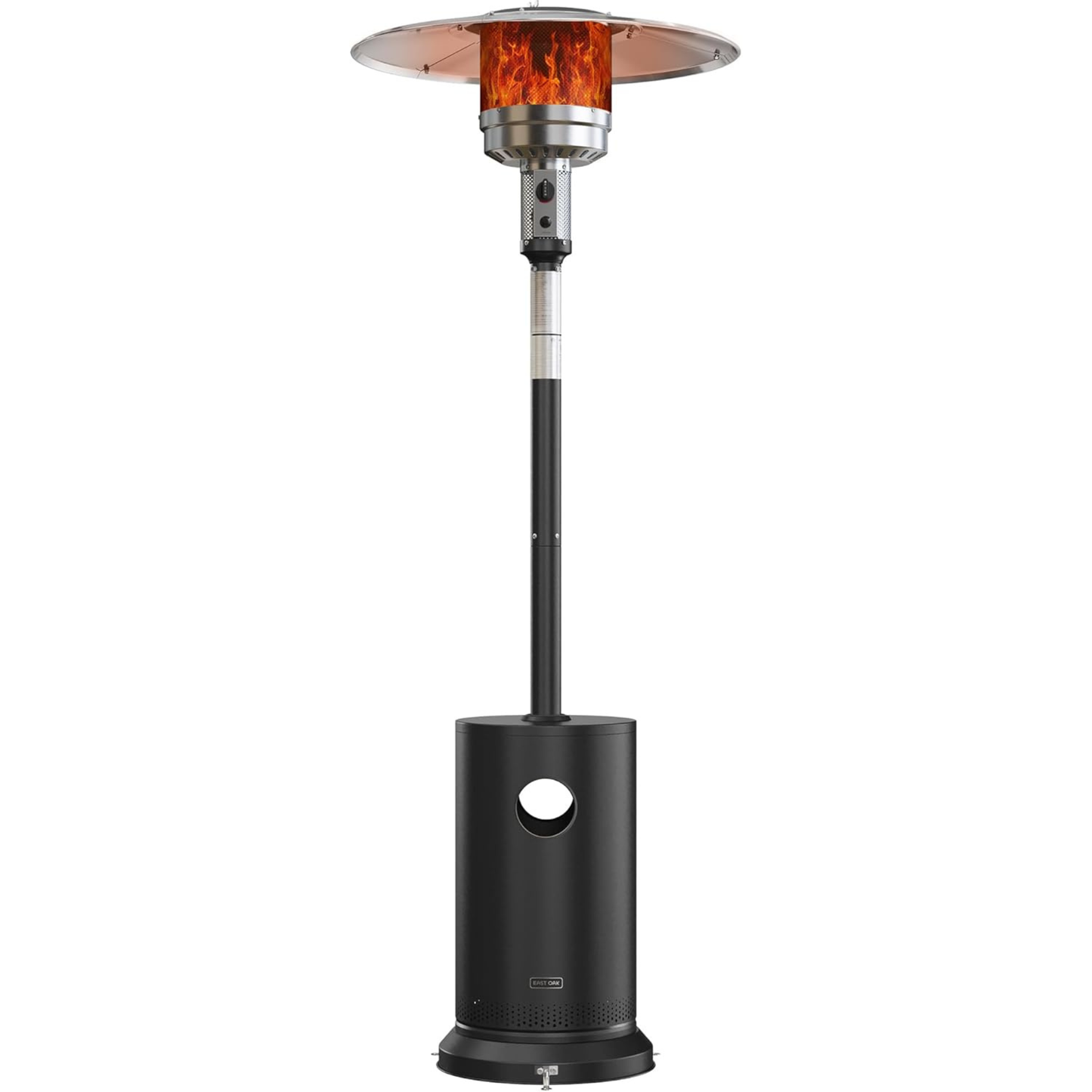 EAST OAK 50,000 BTU Propane Patio Heater with Tabletop & Safety Shut-Off – Black Stainless